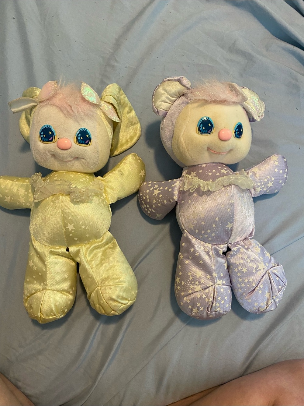 Mattel Starry Plush glow in the dark 1989 bunny and bear